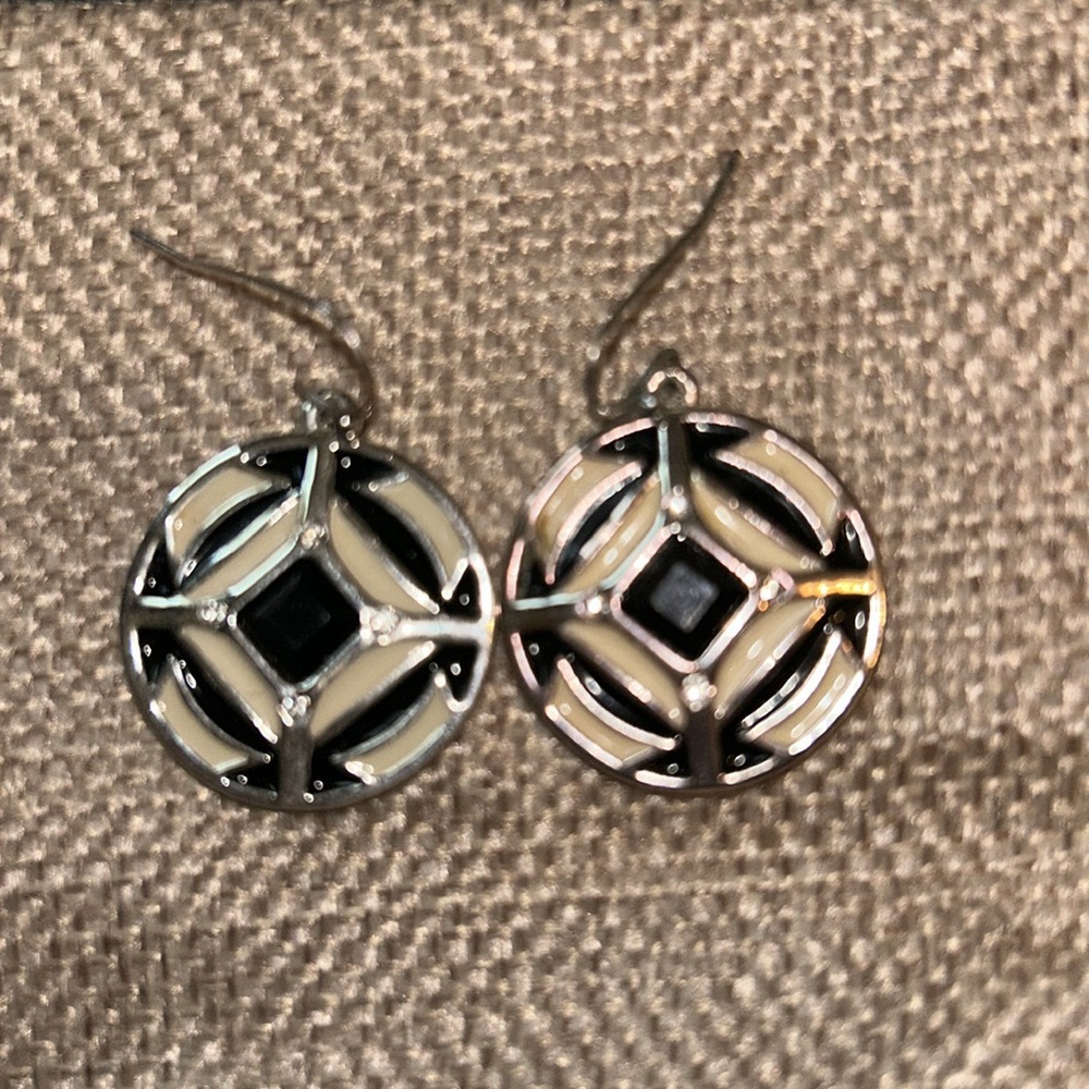 Silver Plated Enamel Painted Drop Dangle